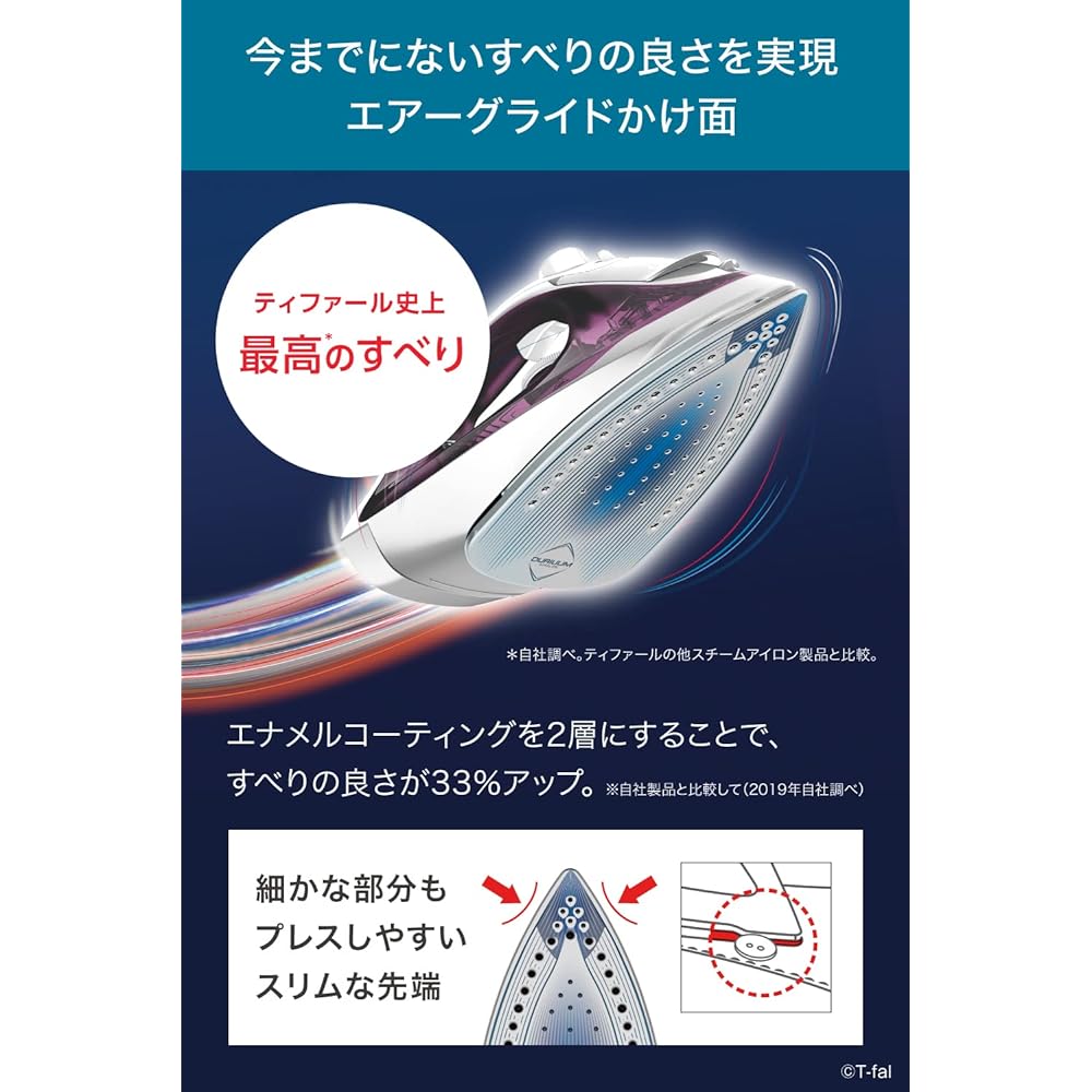 Tefal Powerful Steam Max 75g/min Corded Steam Iron "Steam Glide Lilac" Air Glide Hanging Surface FV2881J0