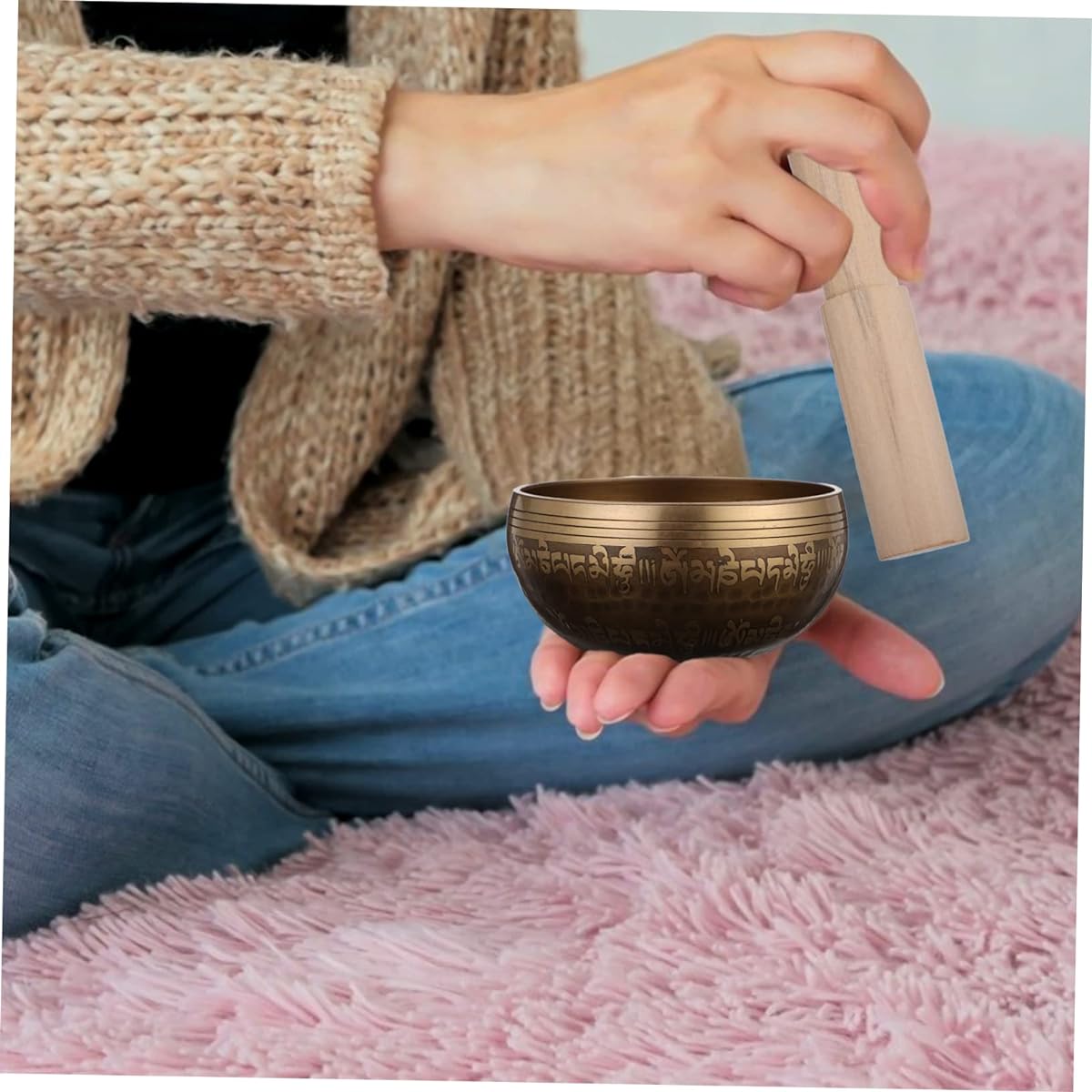 VICASKY Set of 4 Sound Bowls Tibetan Bowl Kit Tibetan Healing Bowls Chakra Bowls Relaxation Gongs Asmr Stuff Tibetan Palm Bowls Crystals and Healing