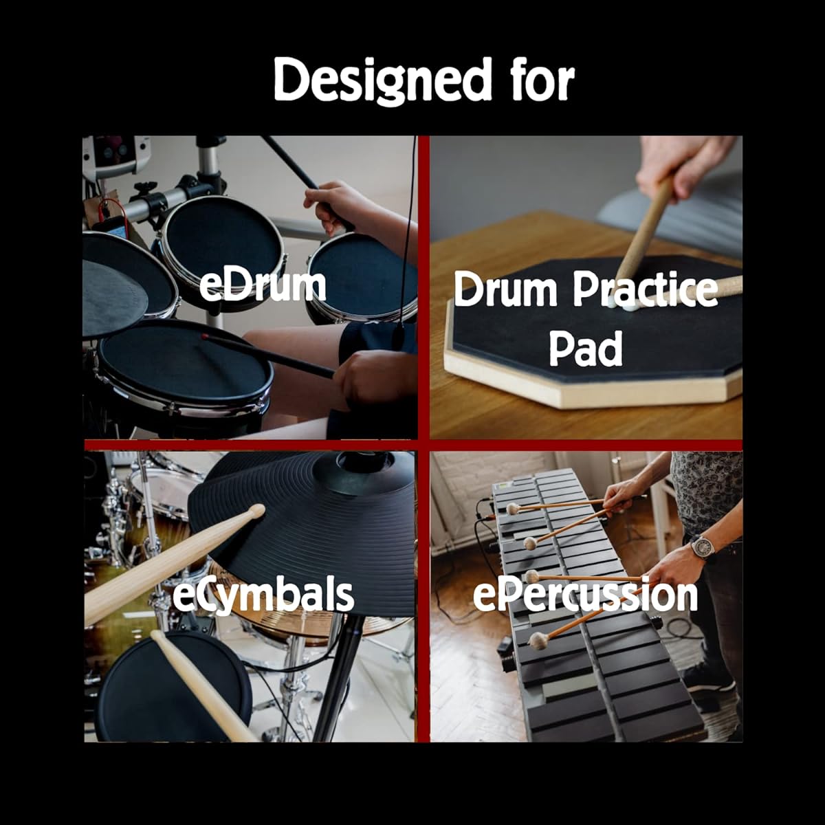 Adoro Silent e-sticks Blue - Quiet drumsticks for e-drums and drum pads - Silent sticks reduce loud contact noise and protect the pads at the same time - Also compatible with mesh heads - 1 set