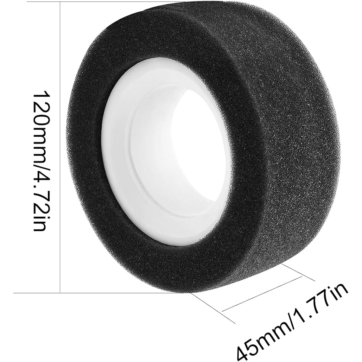 LAFEINA 120mm Dual Stage TPE Foam Sponge for 2.2 Inch Wheel Tire 1/10 Scale RC Crawler Car Axle SCX10 90046 Traxxas TRX4
