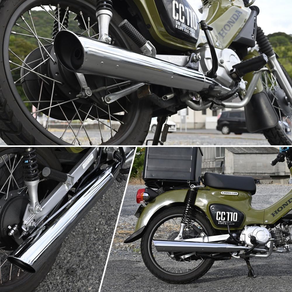 Super Cub 110 Cross Cub JA44 JA45 JA60 Muffler Custom Slash Cut Muffler Down Muffler Injection CUB 110 CC110 FI Plating