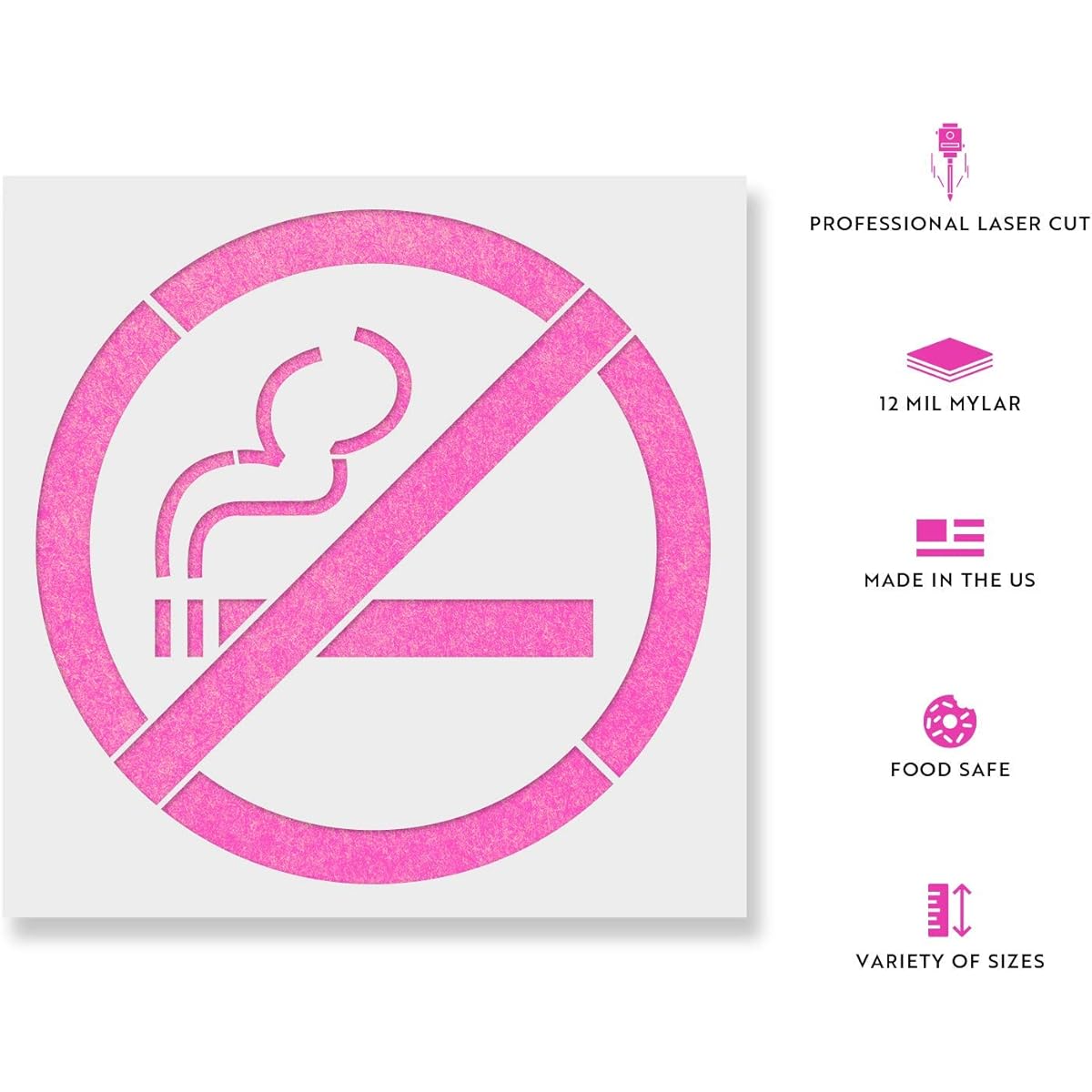 No Smoking Stencils - Reusable Stencils for Coloring Books - Mylar Stencils for DIY Projects and Crafts
