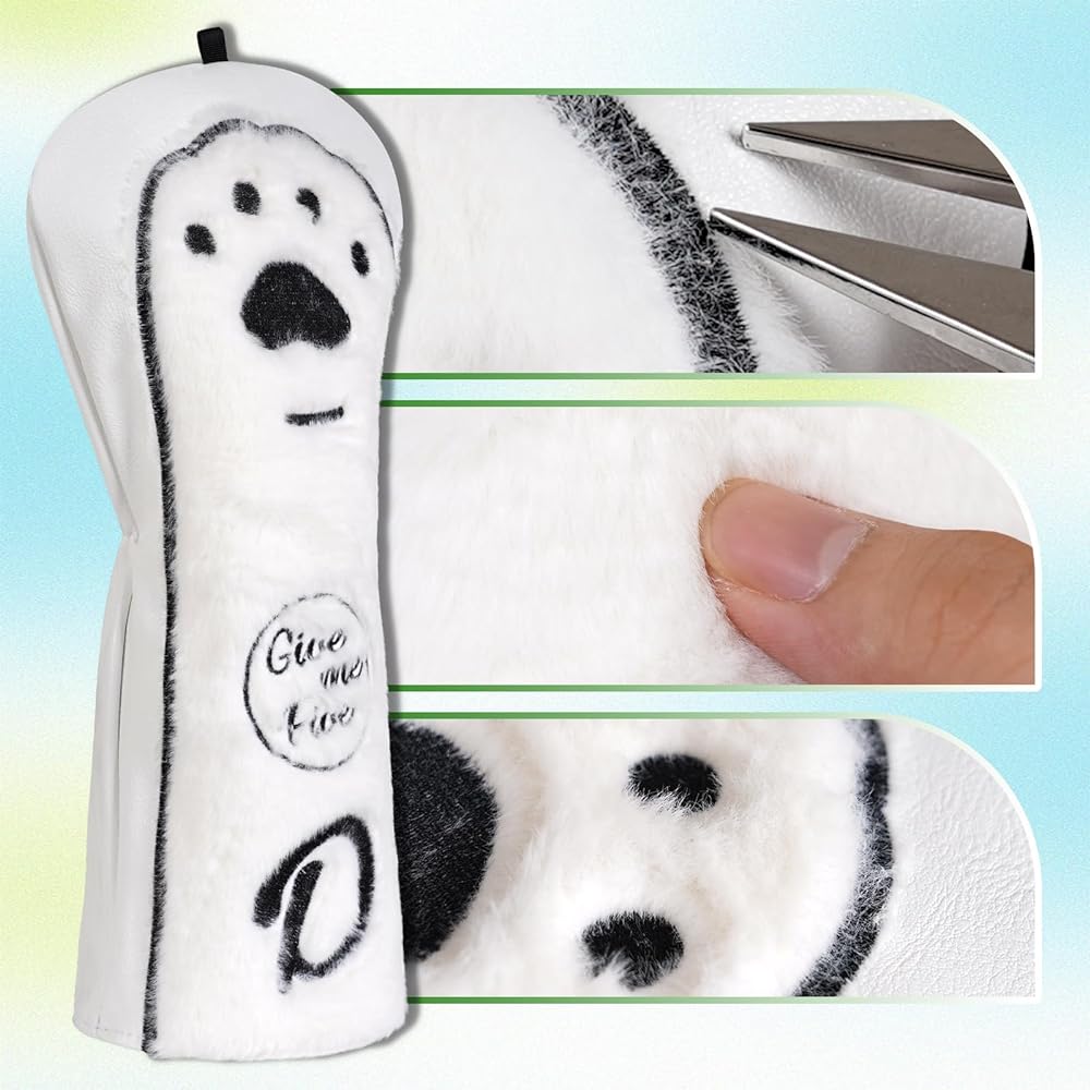 CRAFTSMAN Golf Head Cover 3 Piece Set (1FUT)/Single Item 3D Effect Golf Wood Cover Set Golf Driver Cover Fairway Wood Utility Cute Fluffy Cat Punch