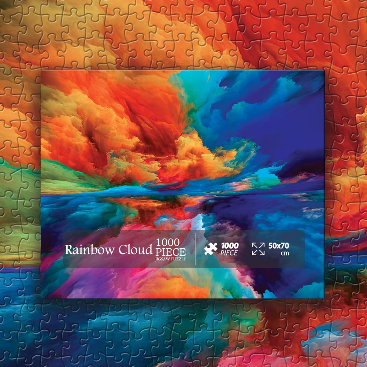 Impossible Puzzle for Adults 1000 Pieces Difficult Jigsaw Puzzle for Adults Painting Gradient Rainbow Colorful Challenging Puzzle for Adults Teens