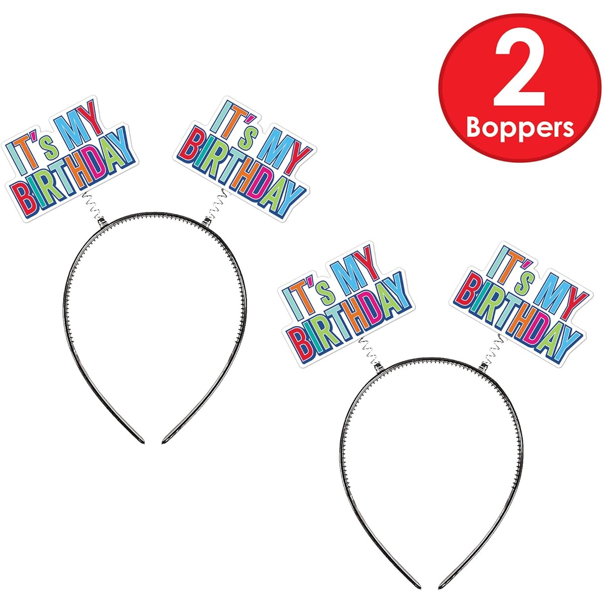 Beistle 2 Pieces It's My Birthday Headband Boppers Party Celebration Headwear One Size Multicolor
