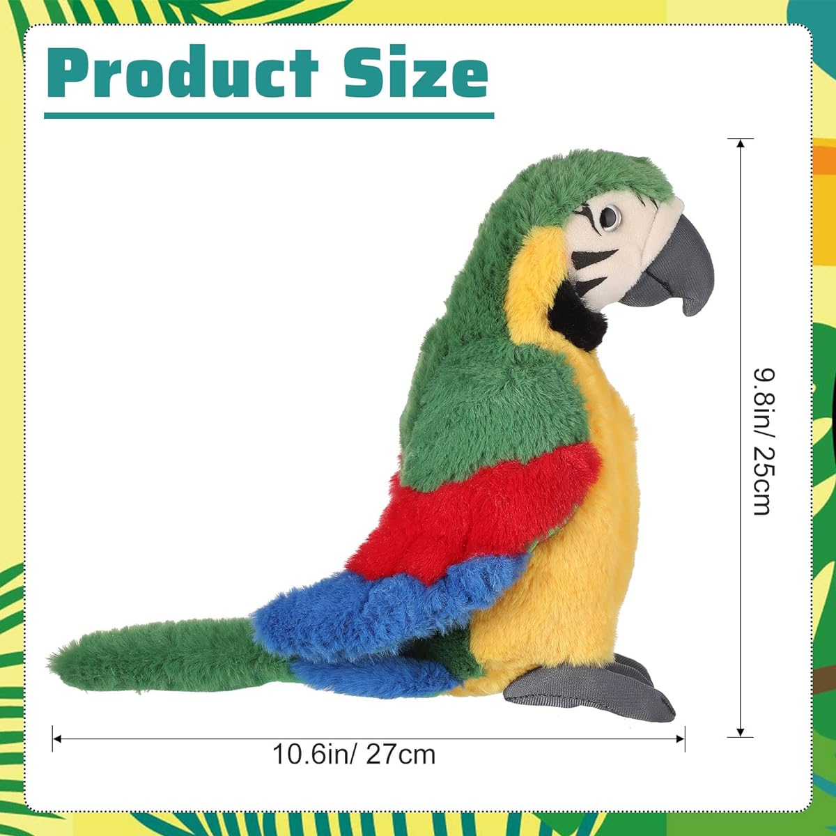 Jexine 3pcs Macaw Parrot Plush Toys Soft Stuffed Parrot Bird Plush Toy Blue Red Plush Parrot Gift Doll 9.8inch