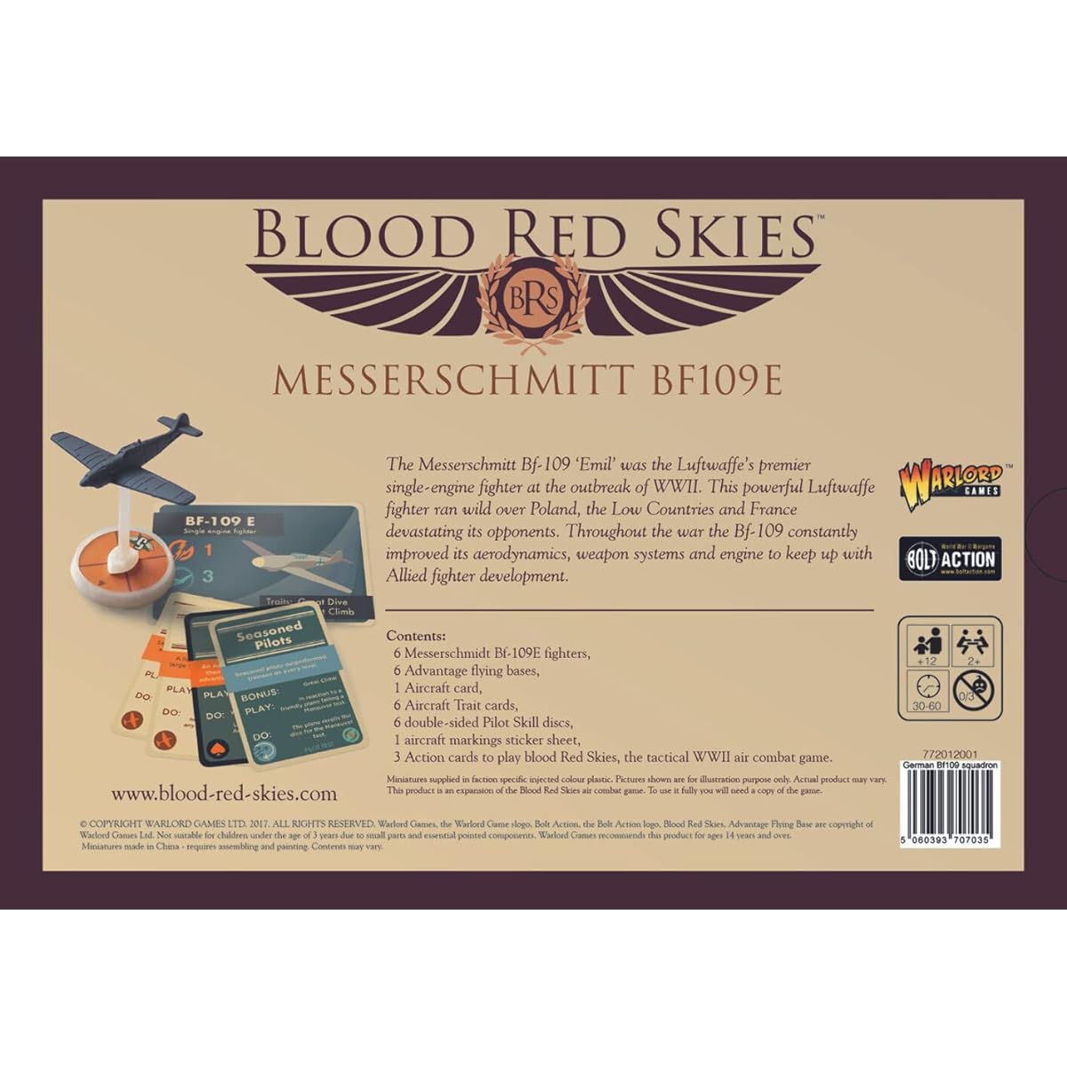 Bolt Action Warlord Games, Blood Red Skies - Messerschmitt BF 109E - Air Combat Game Miniatures