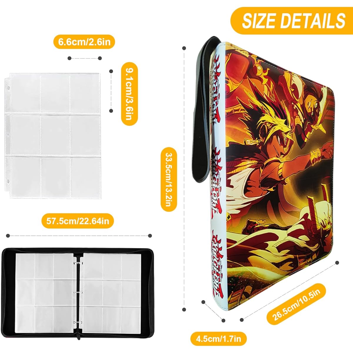 sabermaster Yu-Gi-Oh Trading Card Binder 720 Card Collector Album Holder with 40 Removable Sleeves Gift for Boys and Girls (4)