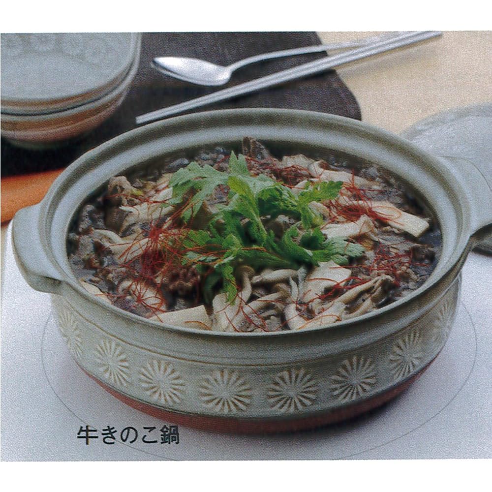 Santo Pot: 46-26081 Banko Ware IH Compatible, Direct Fire, Oven Compatible Earthen Pot Hanamishima No. 8 IH Earthen Pot 25cm 2.2L 46-26090 Metal Plate for Sizes 8~10 Gray SANTO