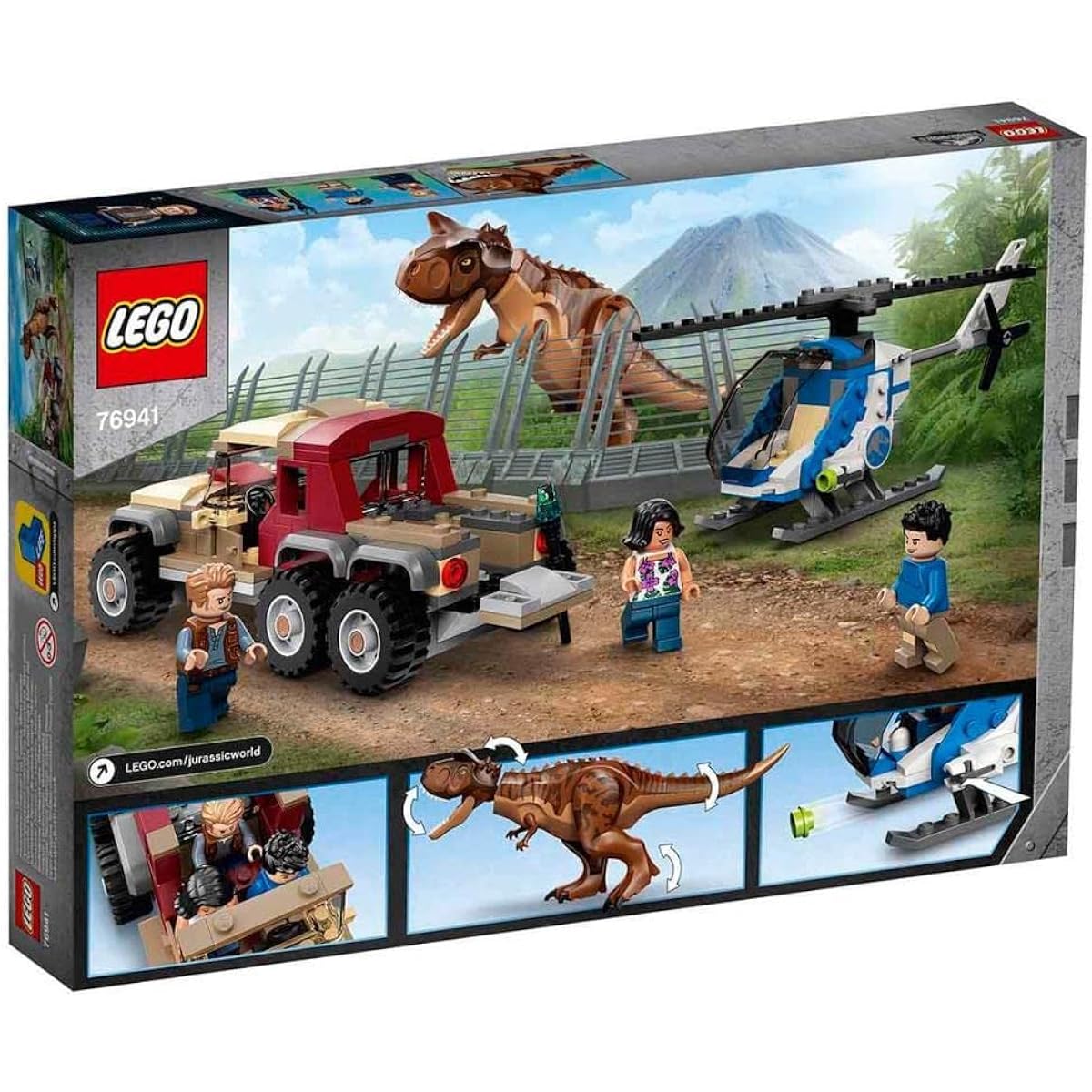 LEGO Jurassic World Carnotaurus Chase 76941 Toy Blocks Gift Dinosaurs for Boys and Girls Ages 7 and Up