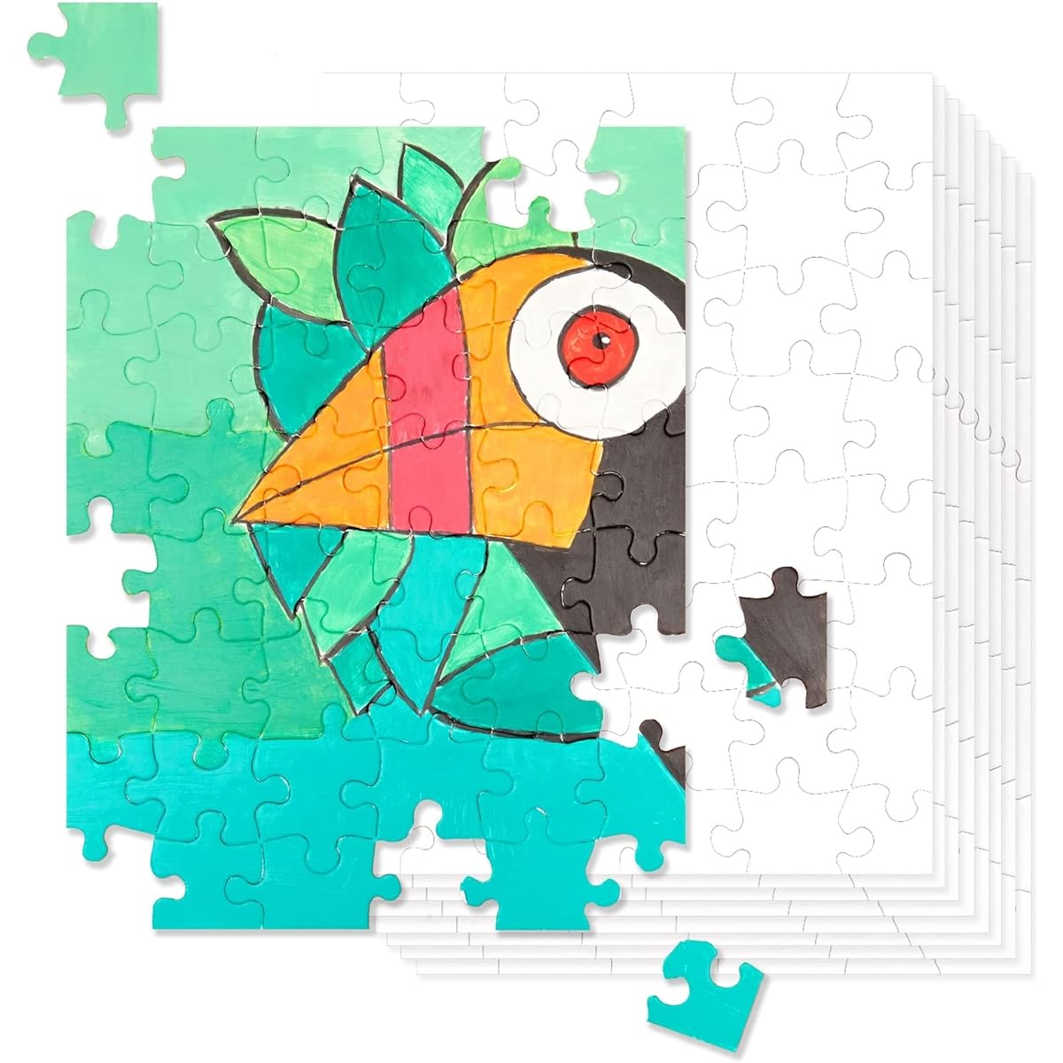 Blank Puzzle - 36-Pack White Jigsaw Puzzles for DIY, Kids Colour-In Crafts Projects, Weddings, 48 Pieces Each, 22cm x 28cm