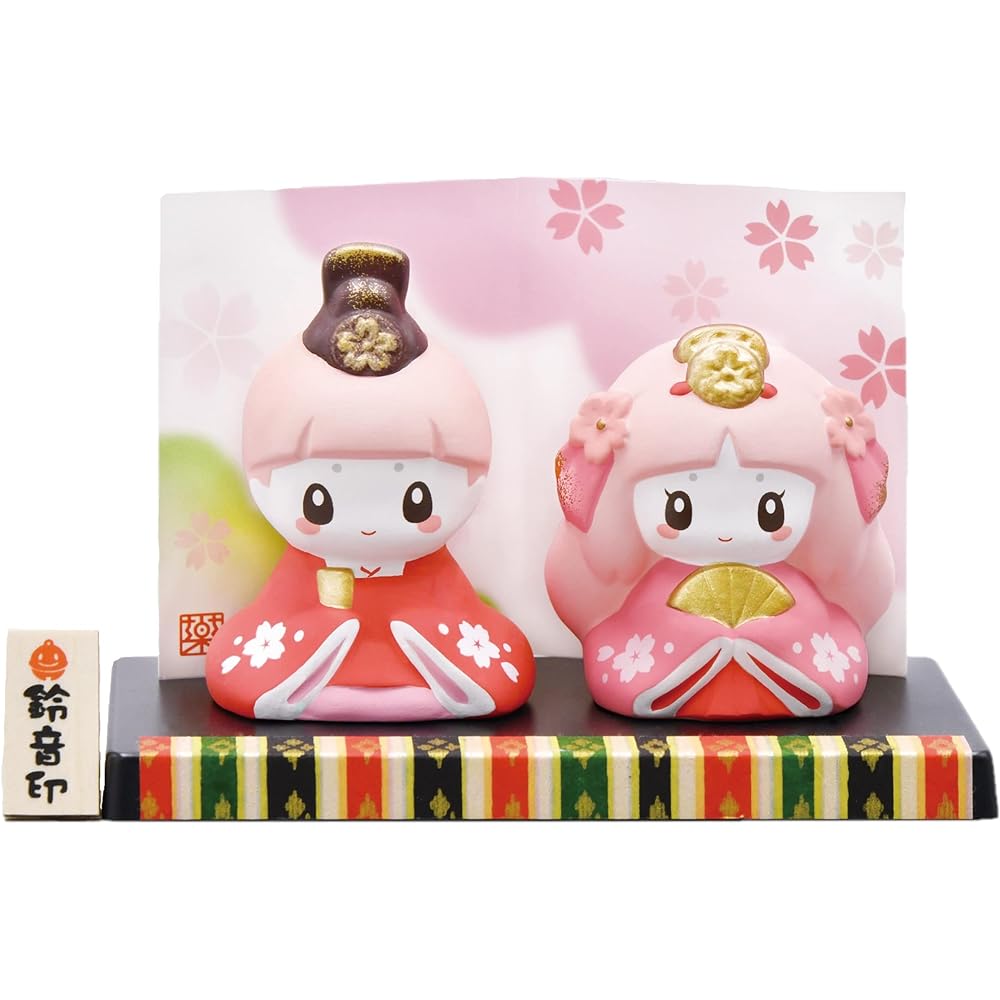 Yakushi Kiln Dyed Nishiki Flower Komon Decorative Hina (Three-tiered Decoration)