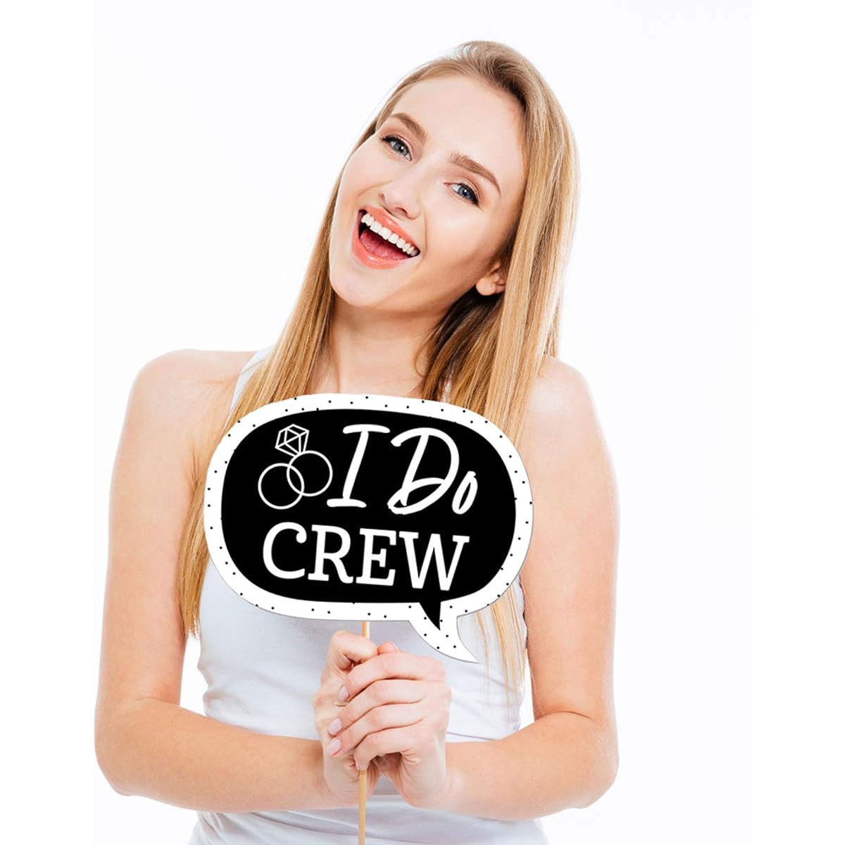 Big Dot of Happiness Funny Mr. and Mrs. - Black & White Wedding or Bridal Shower Photo Booth Props Kit - 10 Pieces