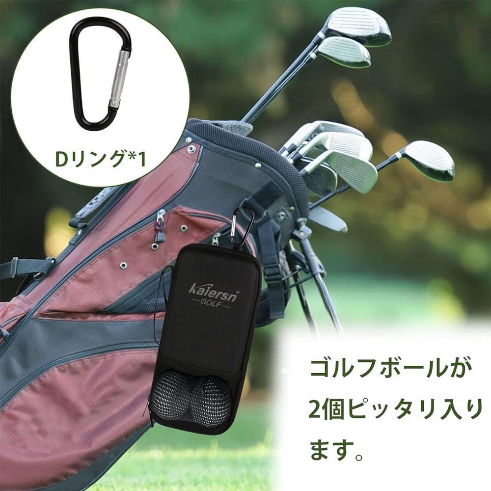 Iptienda Golf Accessory Case, Golf Supplies, D-Ring Included, Golf Tee Case, Multi Pouch, Golf Pouch, Golf Gift, Can Store Golf Gloves, Golf Parts Storage Case, Golf Tee Storage, Portable Storage Bag, Men's - Black