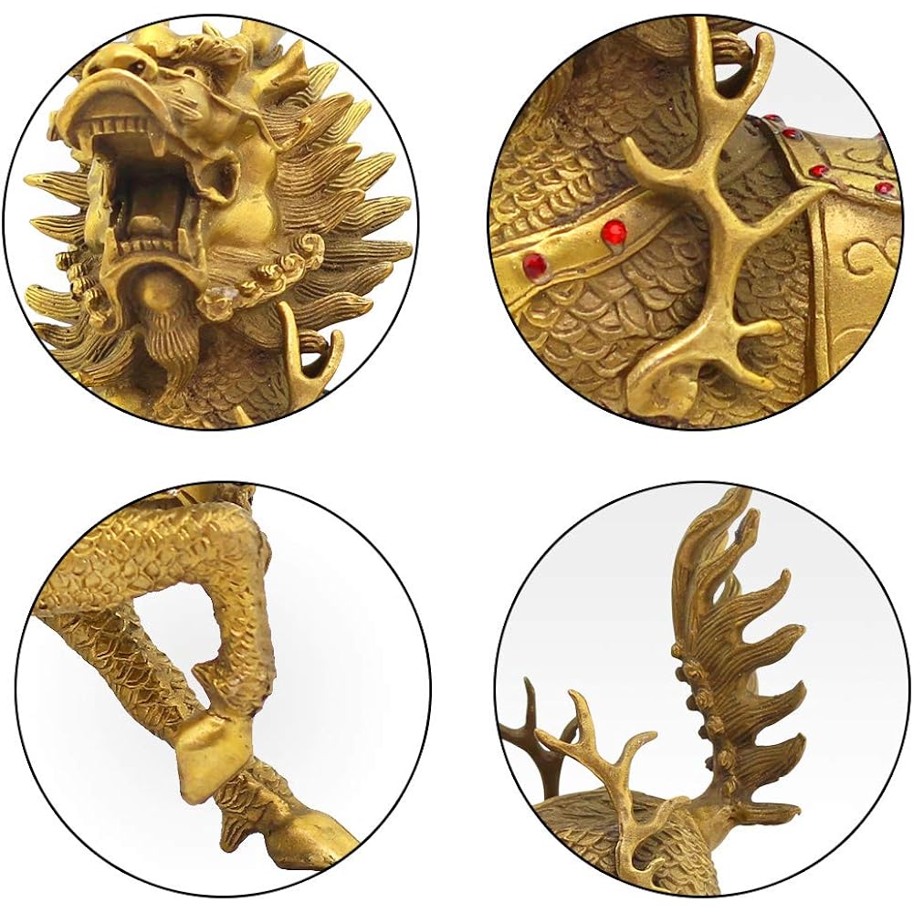 Kirin Ornament, Good Luck, Pair, Copper Feng Shui Goods, Feng Shui Goods, Giraffe Interior Charm, Set of 2, Increase Luck, Good Luck, Money Luck, Feng Shui Item, Amulet, Lucky Charm, Prayer for Money Luck, Good Luck, Good Luck, Thank You, New Year Gift (