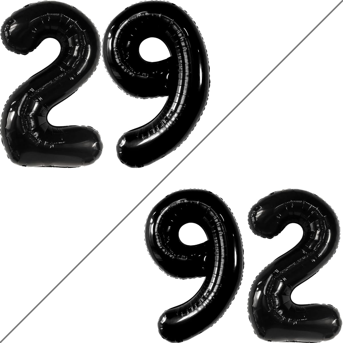 KatchOn Black 29 Balloons - 40 Inch | Big Black 29th Birthday Balloons for Men 29th Birthday Decorations | Black 29th Birthday Decorations for Women | 29th Balloons