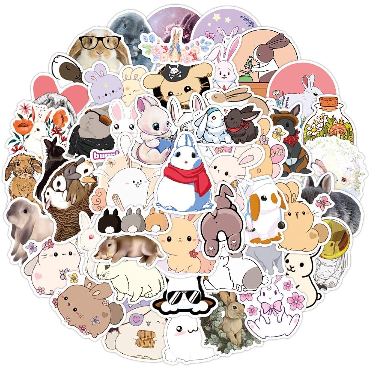 50PCS Cute Rabbit Stickers (Rabbit)