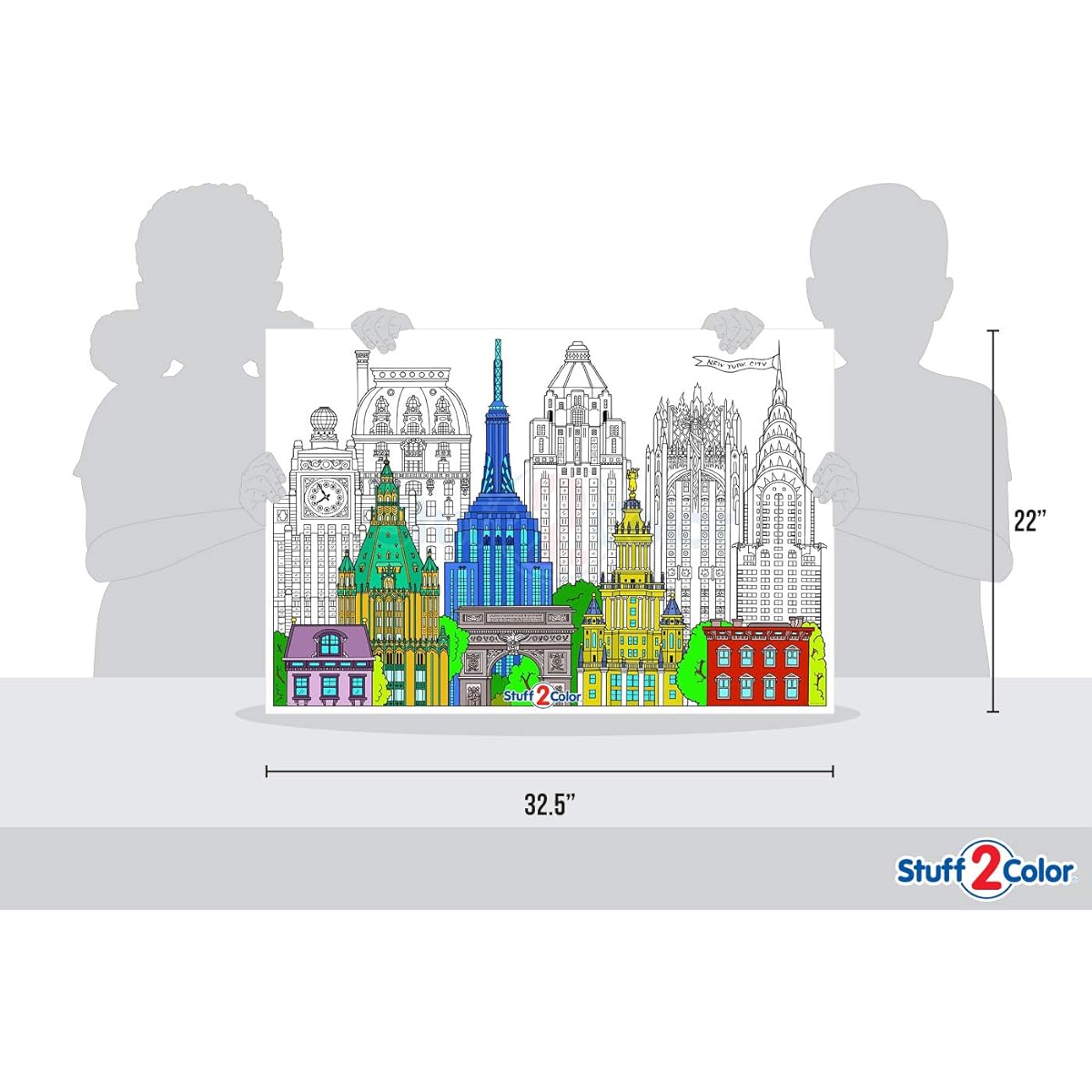 New York City Giant Wall Size Coloring Poster - 32.5" x 22"