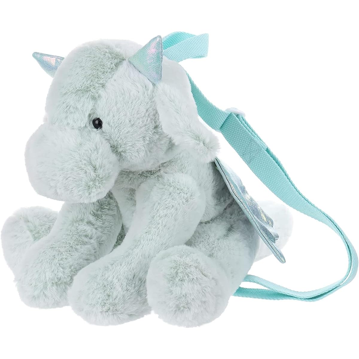 Apricot Lamb Amusement Green Dragon Plush Animal Backpack Wallet Kids & Adults Fashion Handbag, Toy Handbag (12 Inch)