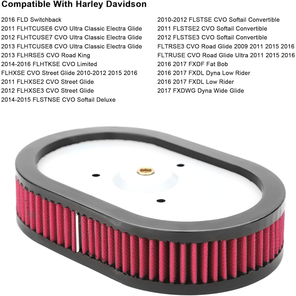 High Performance Air Filter HD-0910 Harley-Davidson Fat Bob Dynalow Rider Wide Glide Switchback CVO Limited