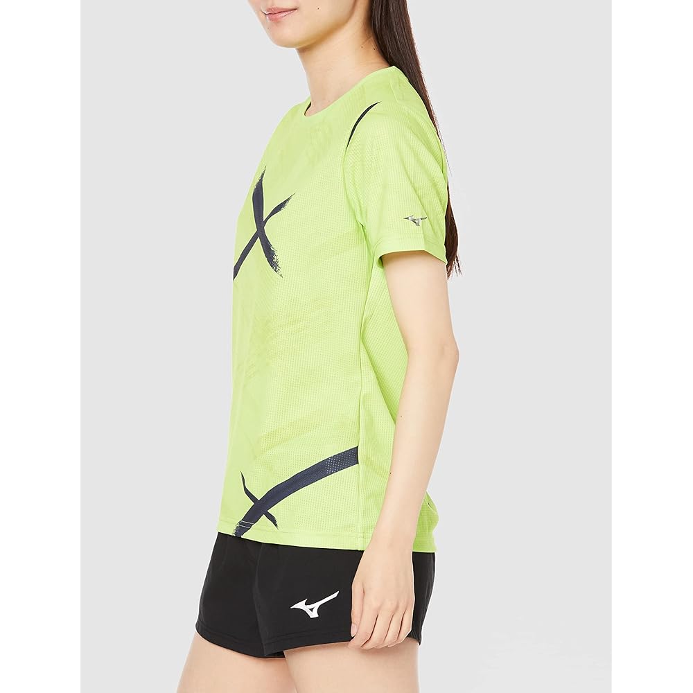 Mizuno 32MA2321 Women's Training Wear, Dry Aeroflow, Short Sleeve T-Shirt, Synergy Design, Player-linked Pattern, Highly Breathable, Sweat Absorbent, Quick Drying, Sports