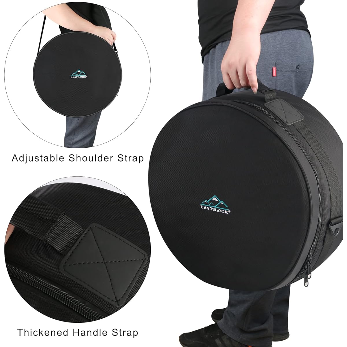 EASTROCK 14" x 5.5" Snare Drum Bag Snare Drum Case 15mm Thick Pad Drum Protection (14 x 5.5" Snare)