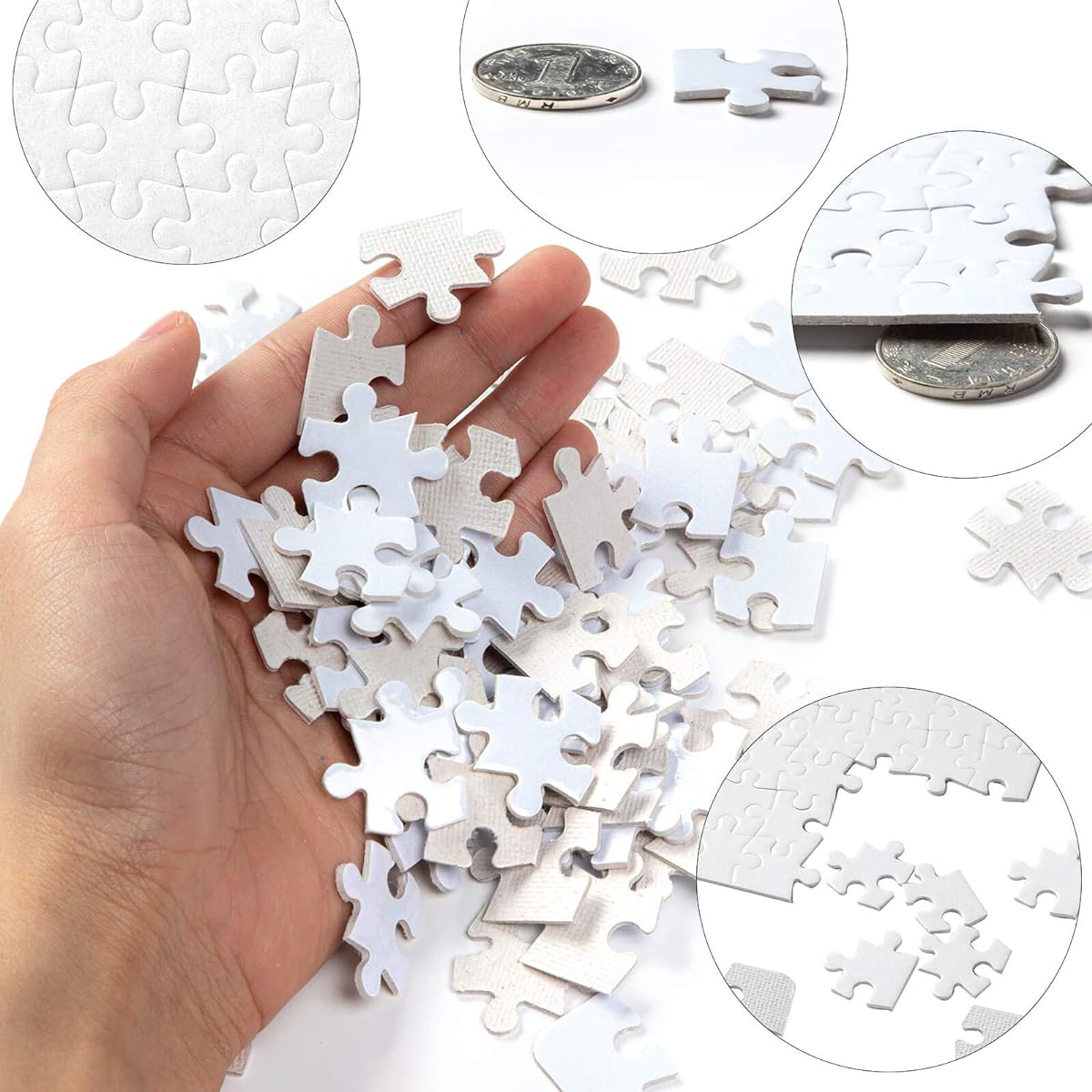2 Shapes Sublimation Puzzle Blanks A5 Rectangle Heart Sublimation Puzzle Jigsaw Puzzle for Kids White DIY Custom Puzzle Heat Press Heat Transfer for DIY Crafts