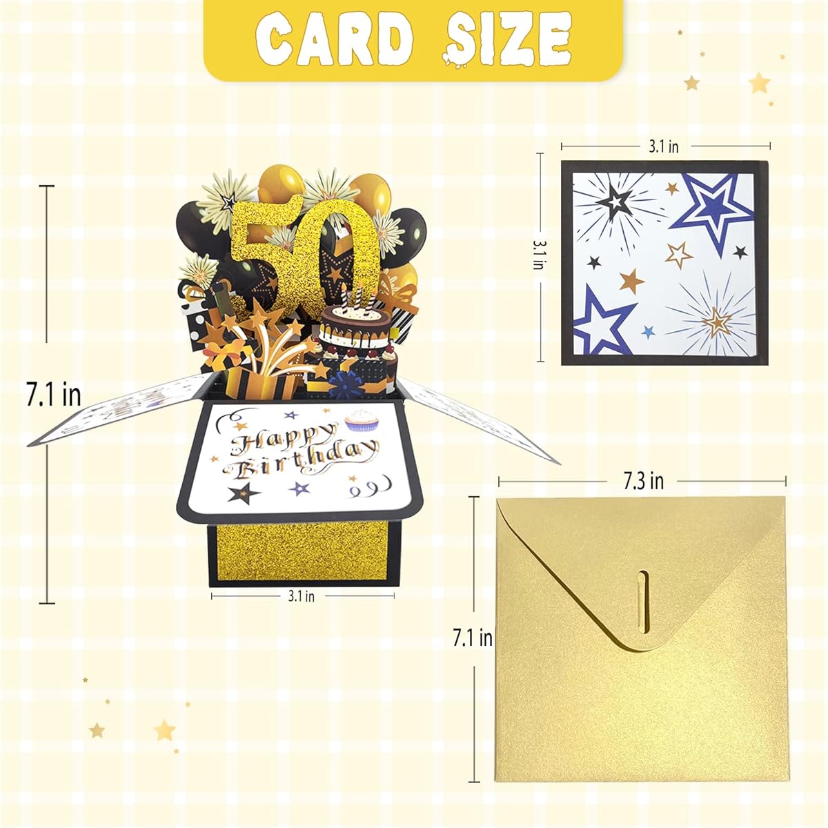 Asmallgf Happy 50th Birthday Greeting Card