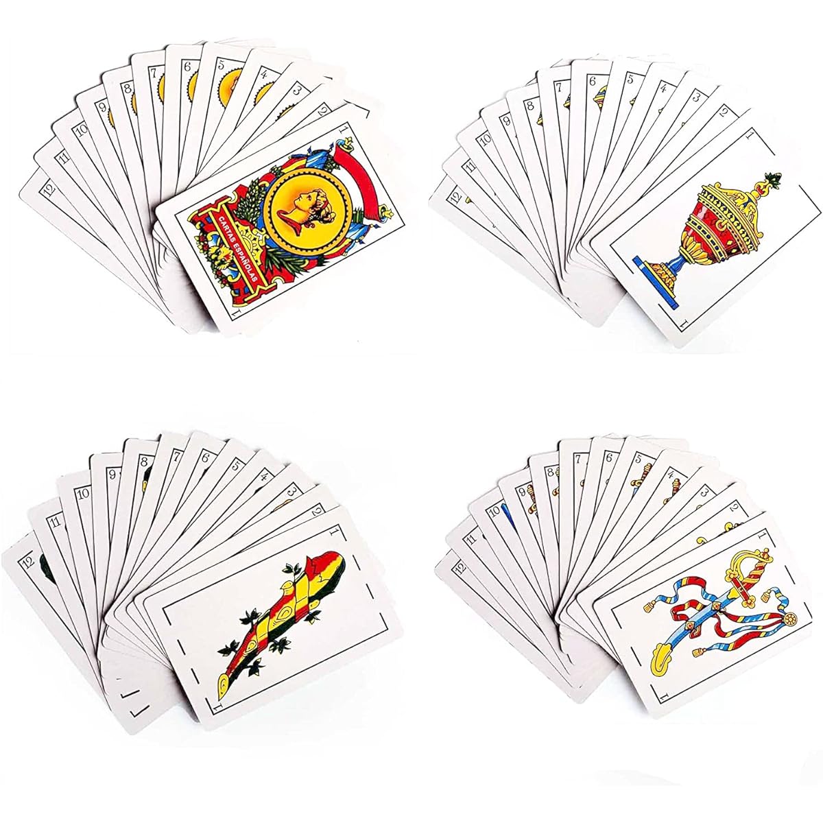 Spanish Playing Cards Barajas Espanolas Originales, Naipes de Plastico Española, Juego de Cartas Naipes Briscas Cards, Puerto Rican, Mexican Playing Cards, Tupanish Card Deck Game 50 Cards