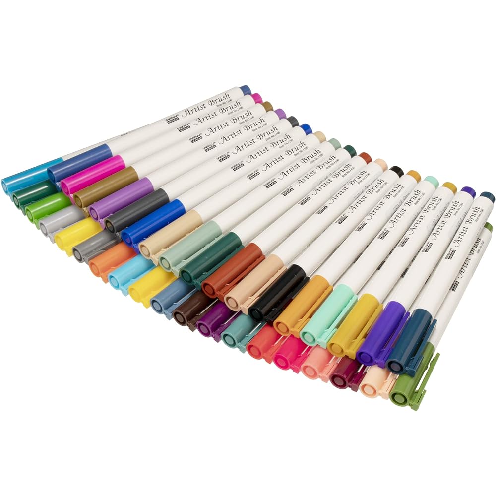 Marvie water-based dye fine brush marker artist brush 36 colors A set 1100-36A