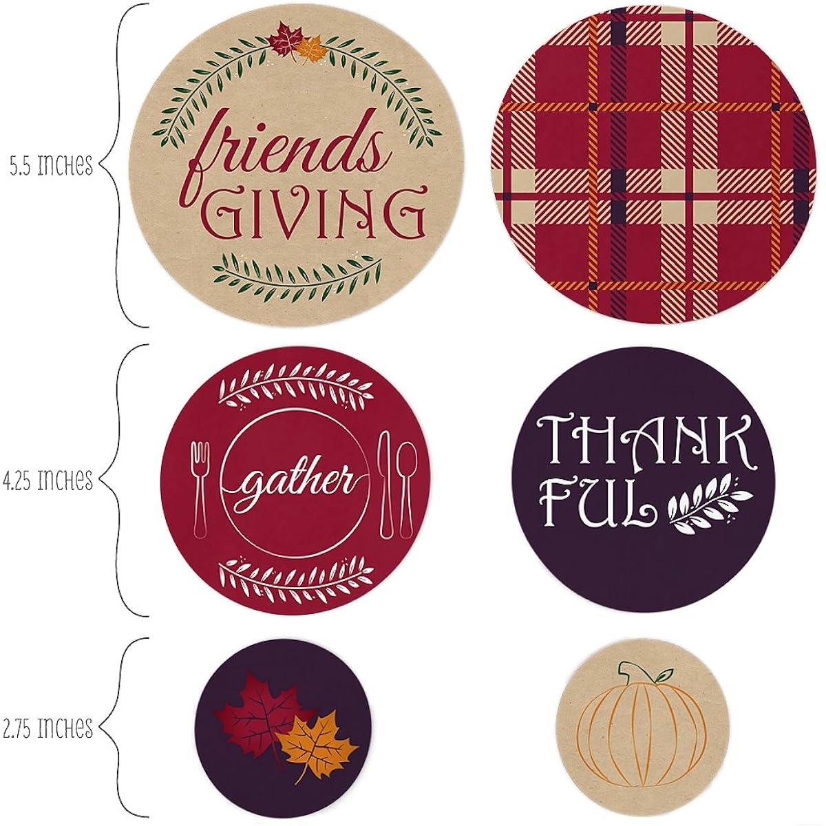 Big Dot of Happiness Friends Thanksgiving Feast - Friends Giving Party Giant Circle Confetti - Party Decorations - 27 Large Confetti
