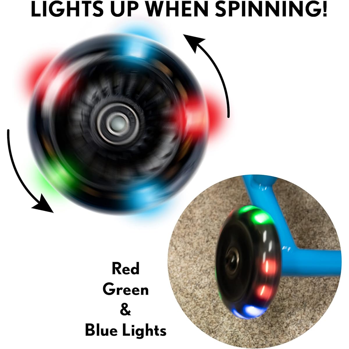 EzyRoller Replacement LED Wheels 96mm Set of 2 Fits Classic, Drifter, and Drifter X