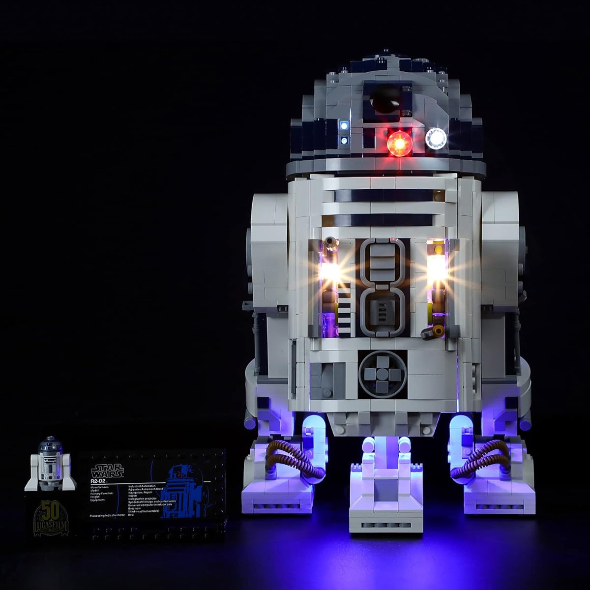 Lightailing LED Light Set for R2-D2 Building Blocks Model - LED Light Kit for Lego 75308 (Not Included)