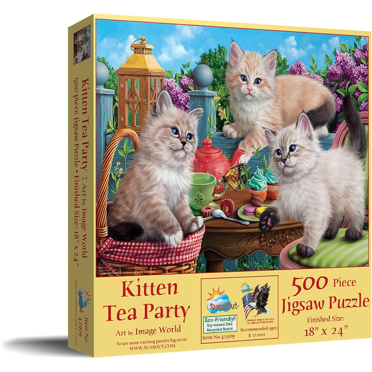 SUNSOUT INC Kitten Tea Party 500 Piece Jigsaw Puzzle