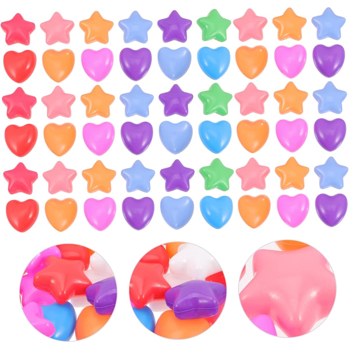 HOMSFOU 100 Pieces Ocean Ball Play Ball Ball Pit Ball 50 Pieces Anti-Collapse Play Ball Kids Educational Baby Bath Heart Shape Play Ball Game Play Ball