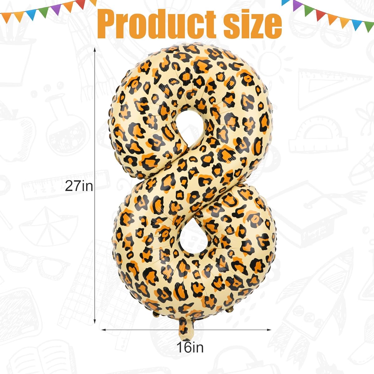 Number Balloons for Birthday Party 32 Inch Gold Leopard Print Large Cheetah Balloons Jungle Theme Leopard Print Number Balloons Animal Theme Party Decorations (8)