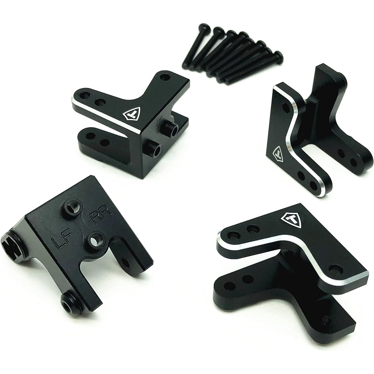 Treal Aluminum 7075 Shock Mount Set (4) for Losi LMT (Black)