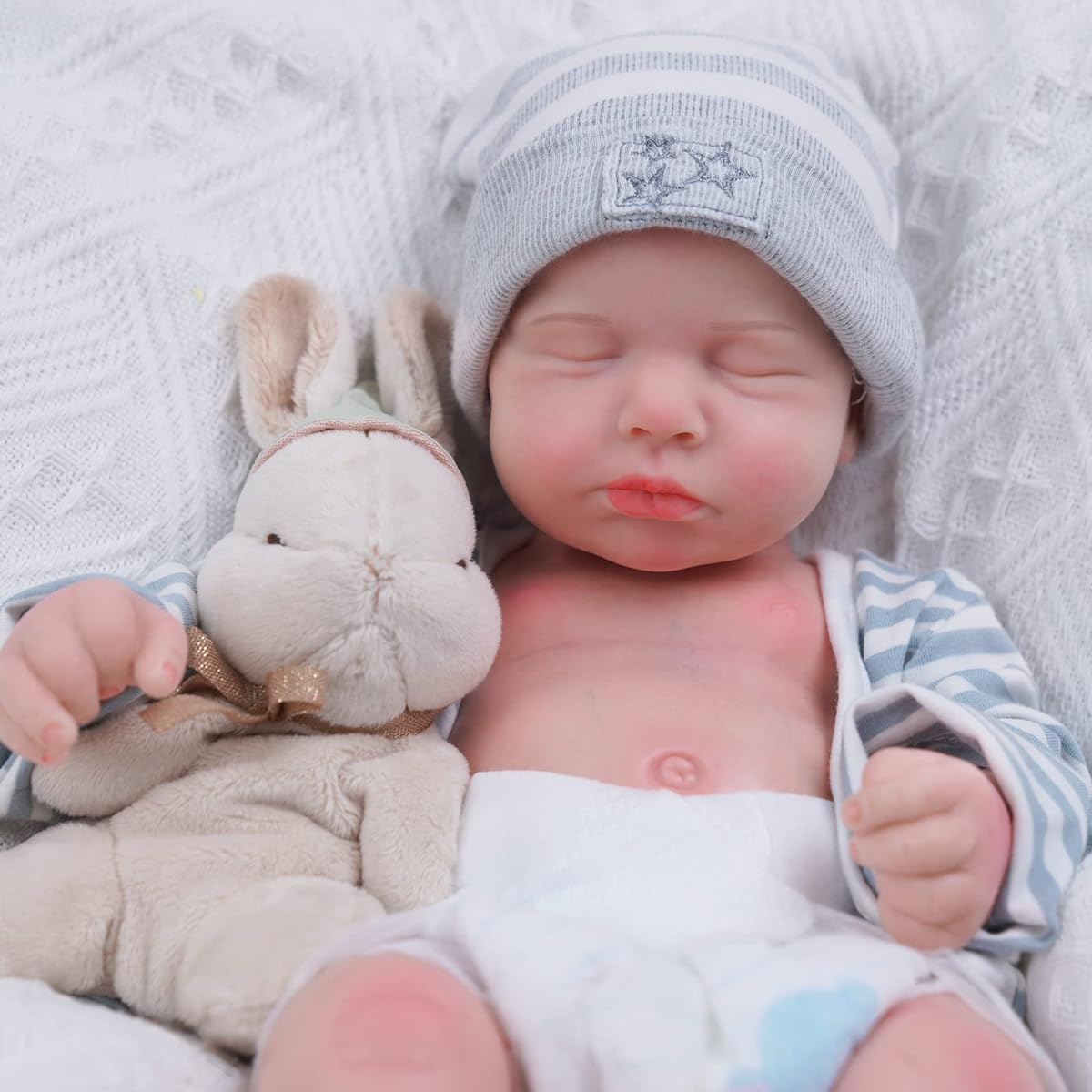BABESIDE Reborn Baby Doll 16 Inch Platinum Full Silicone Baby Doll Lifelike Newborn Baby Doll for Kids & Toddlers