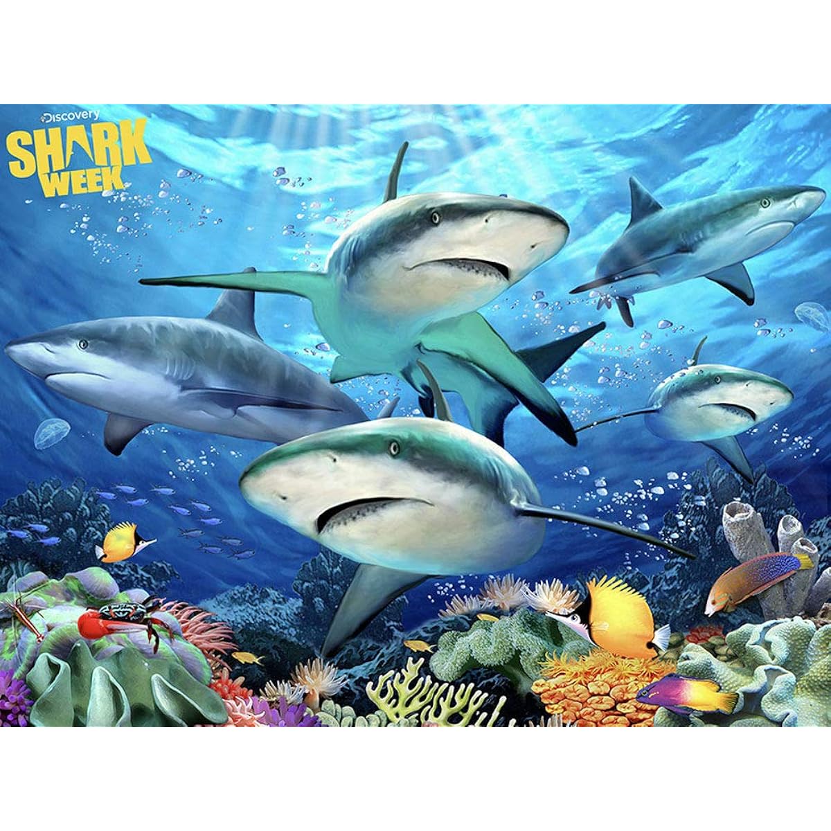 PRIME3D Discovery Channel Shark Week Howard Robinson Shark Reef Lenticular 3D Puzzle 100 Pieces