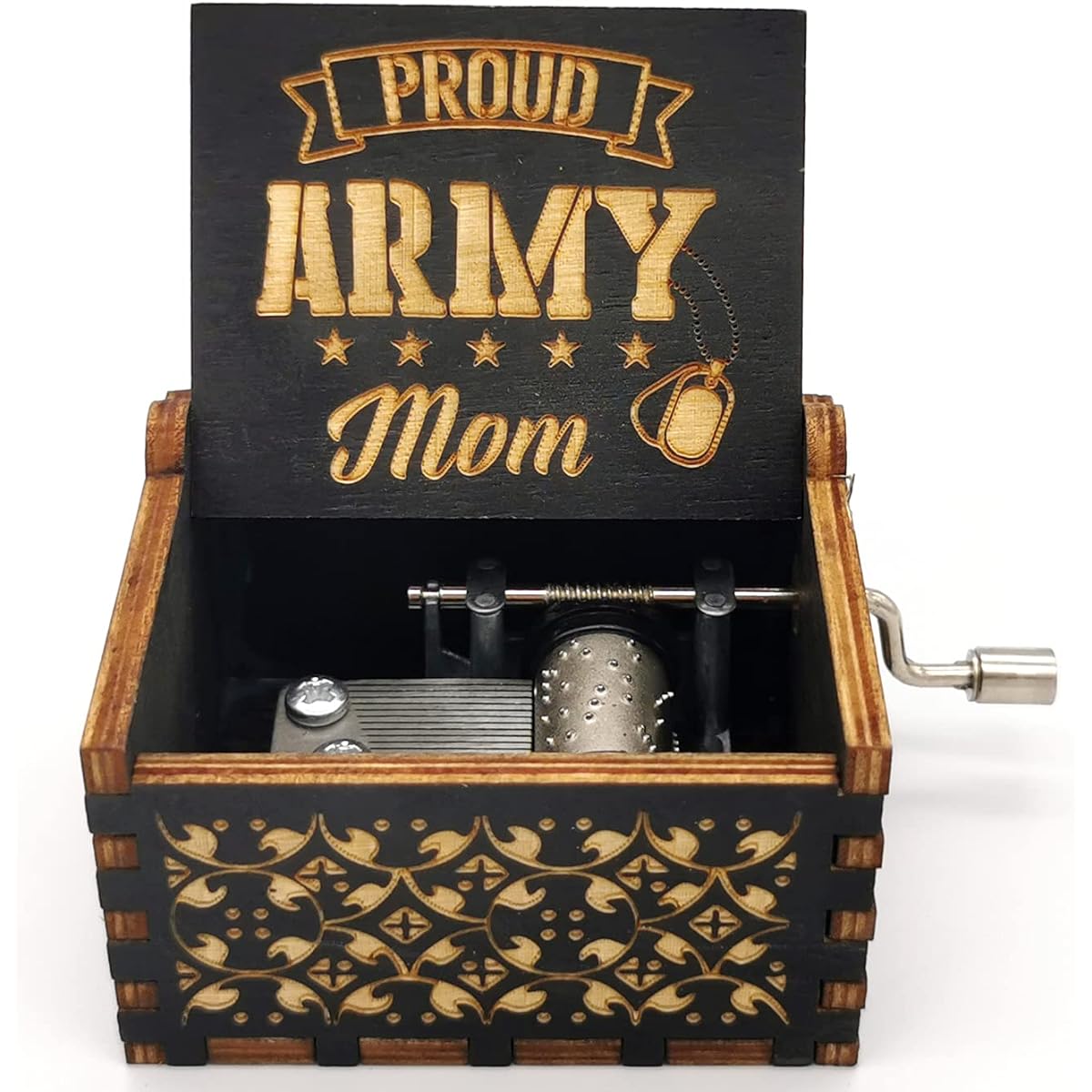 NC You are My Sunshine Music Box – Proud Army MOM – Gift for Women, Gift for Soldiers/Soldiers/Retired Soldiers (Black)