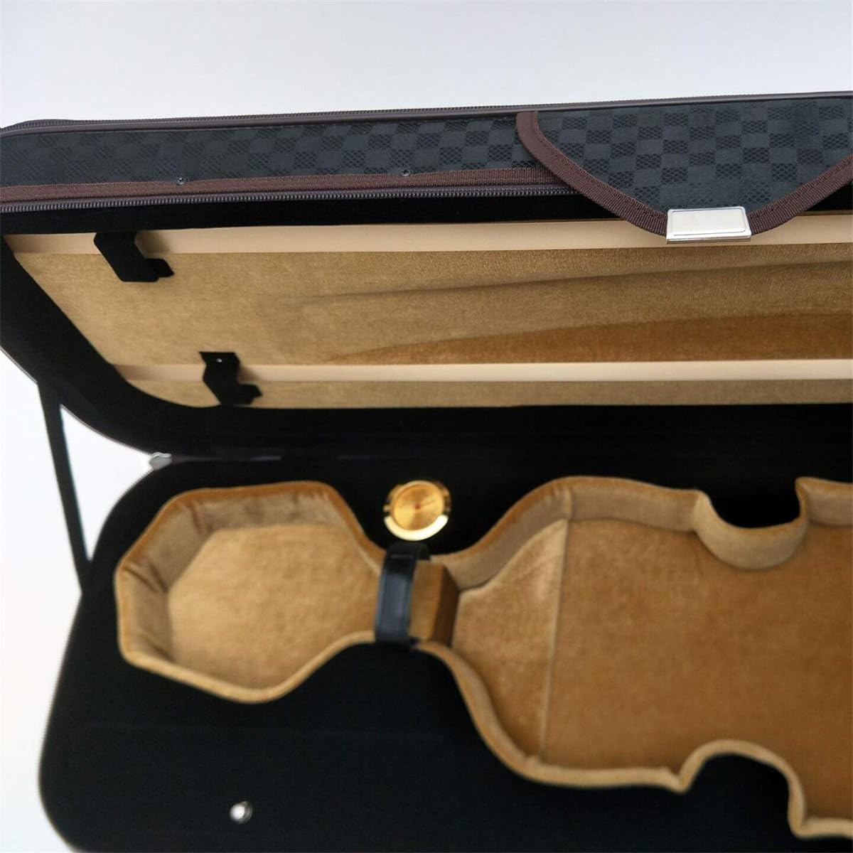 Violin Case Professional Heavy Duty Violin Case 4/4 Full Size Oval with Hygrometer Sturdy Lightweight Pressure Resistant