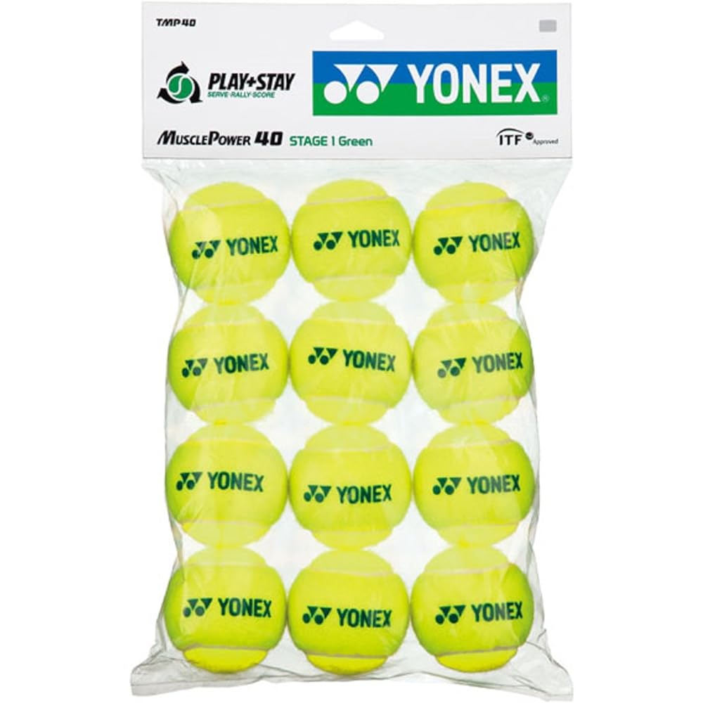 YONEX Hardball Tennis for Juniors (8 years old and over) Tennis Ball Muscle Power Ball 40 (1 dozen 12 pieces) TMP40