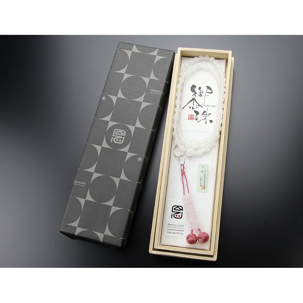 Nenju dot com Jodo sect prayer beads for women, 8 cm, white onyx, Bontenbo, Kyoto prayer beads, Kyoto recitation, white onyx, 8 cm, 102550040 Prayer beads bag free!