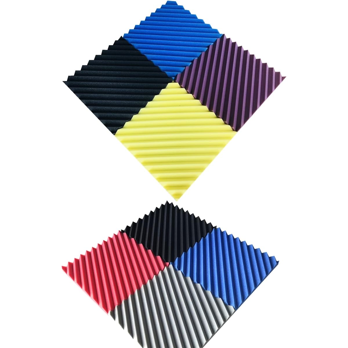 Anti-Noise Sound Absorbing Panels, 10PCS High Density Soundproof Padding Foam Panels Foam Wall Panels Tile Decorative Wall Stickers for Bedroom, KTV, Piano Room (Blue 50*50*5CM)