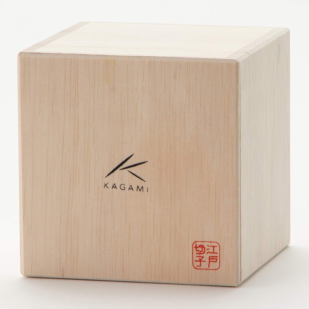 Kagami Crystal Cold Sake Cup Blue 80 cc Edo Kiriko Fish and Fish Nagashi Crest T535-2044CCB