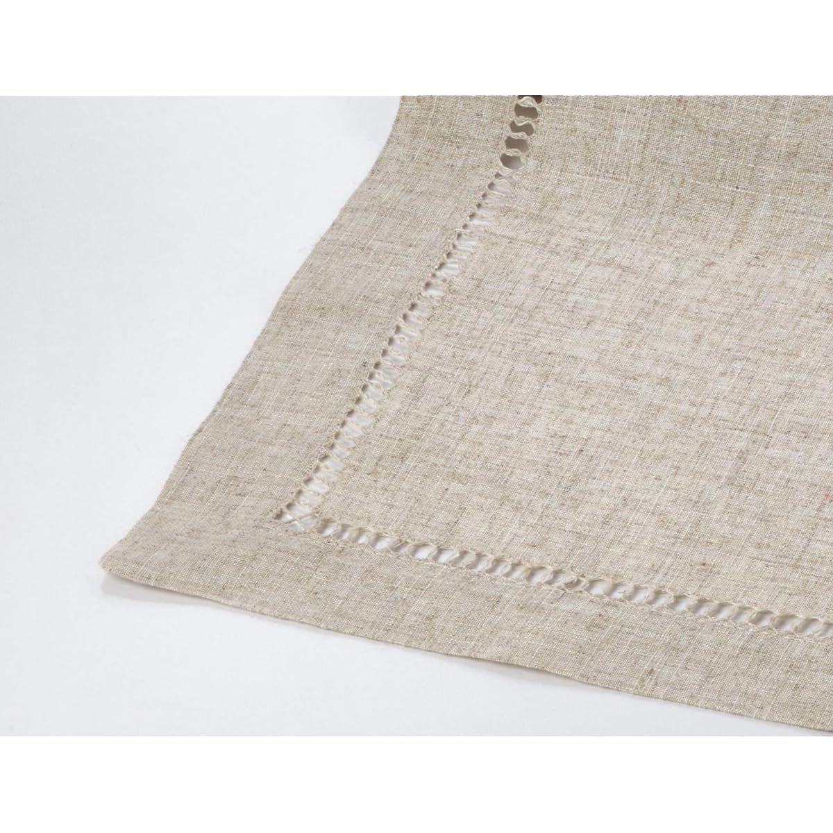 Fennco Styles Handmade Table Runner Hemstitch Design Natural 18"x108" EZ.731.RUN