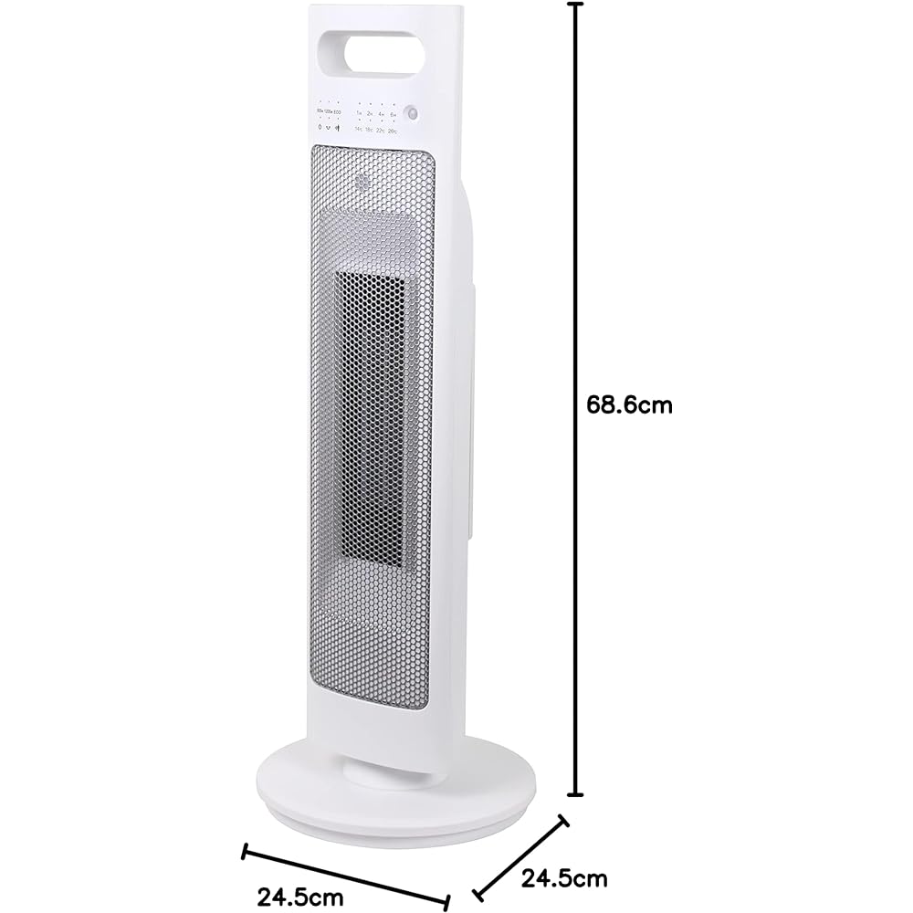 Denkyosha ZEPEAL Tower Ceramic Heater with Human Sensor DTC-L120M-WH White