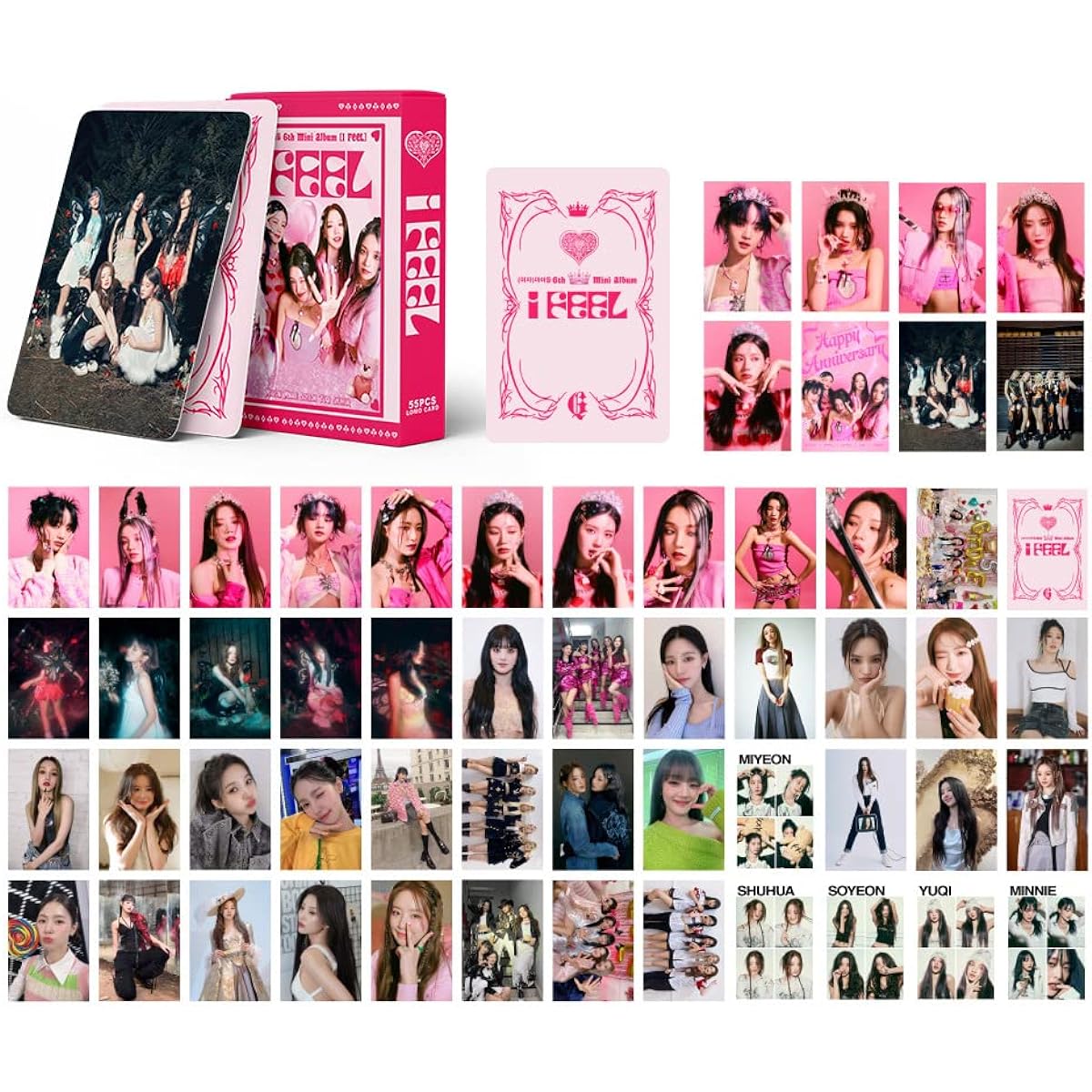 Baosai GI-DLE Lomo Cards GI-DLE Product Photo Cards with Box Double-sided Lomo 4 Packs/220 Cards