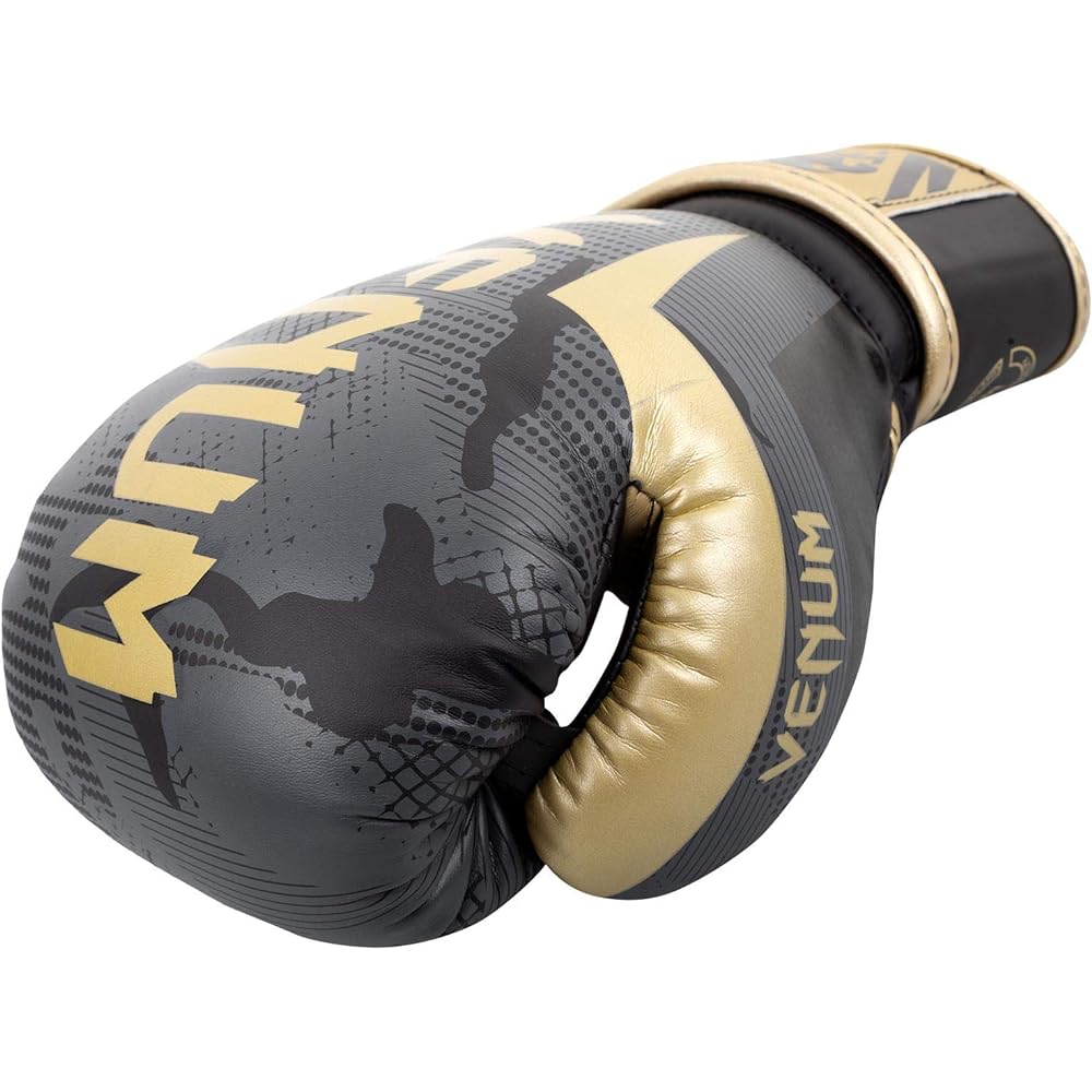 Venum Elite Boxing Gloves Dark Camouflage/Gold 12oz