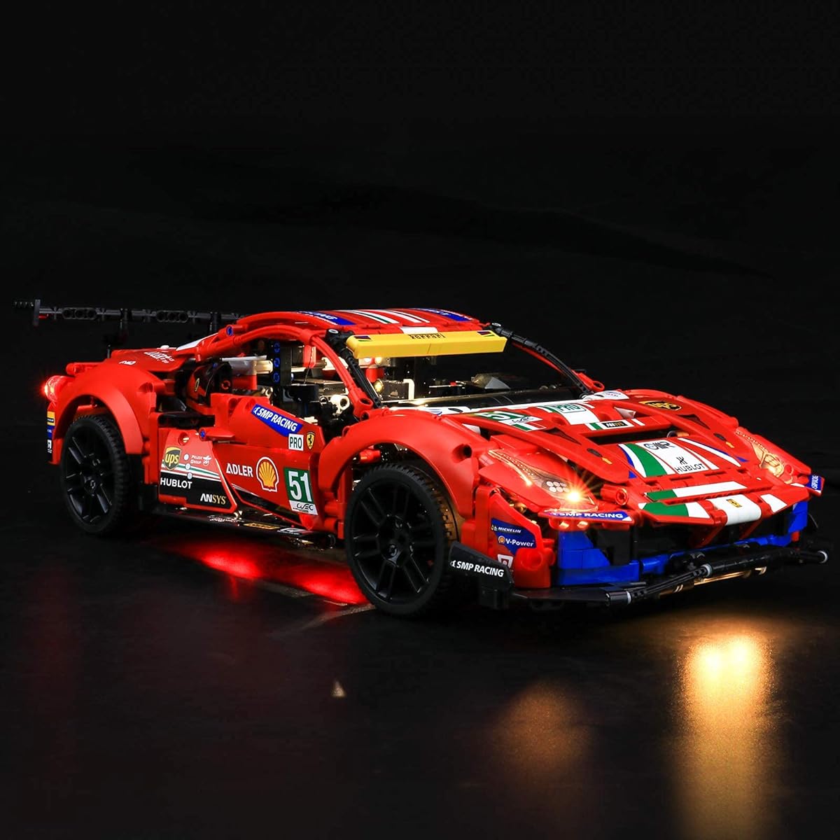 BRIKSMAX LED Light Kit for Technic Ferrari 488 GTE AF Corse #51 - Compatible with Lego 42125 (Lego Set Not Included)